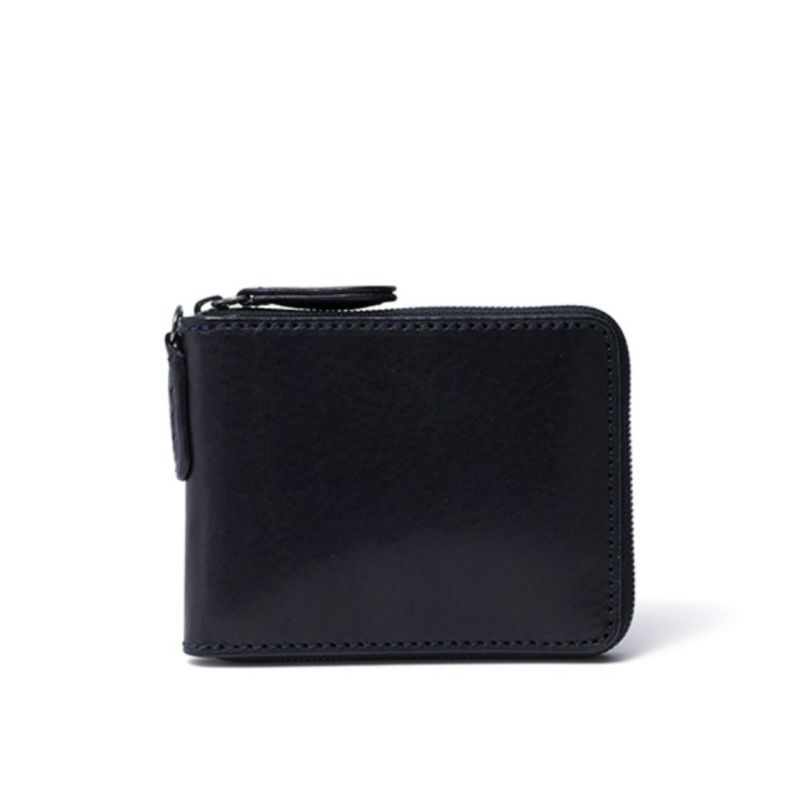 NOMADOI アラバマ ラウンドファスナー 二つ折り札入れ ブラック