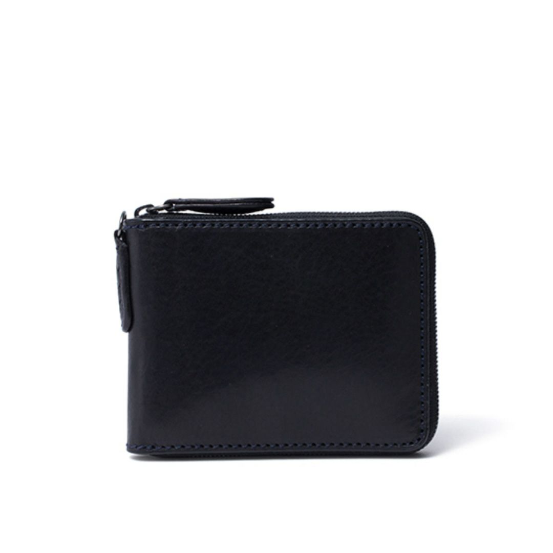 NOMADOI アラバマ ラウンドファスナー 二つ折り札入れ ブラック