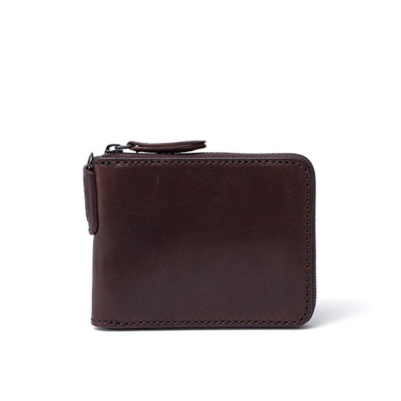 NOMADOI アラバマ ラウンドファスナー 二つ折り札入れ チョコ