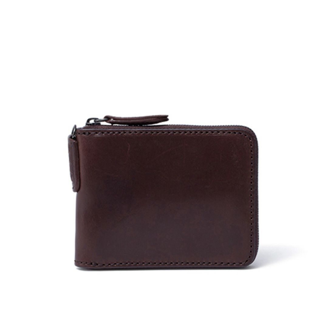 NOMADOI アラバマ ラウンドファスナー 二つ折り札入れ チョコ