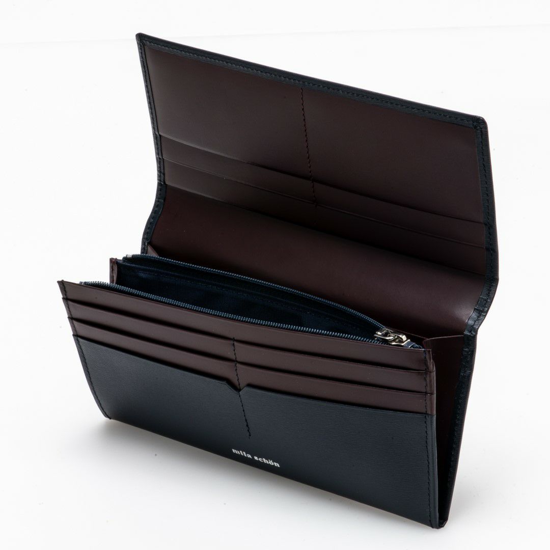 mila schon falterona(ファルテローナ) 長財布 ネイビー