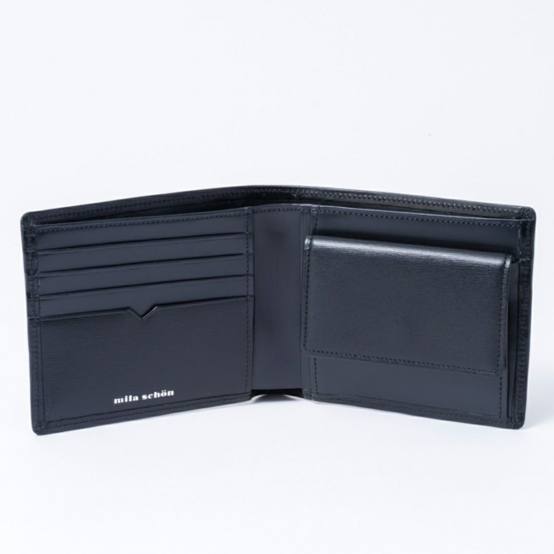 mila schon falterona(ファルテローナ) 小銭入れ付き折り財布 ブラック