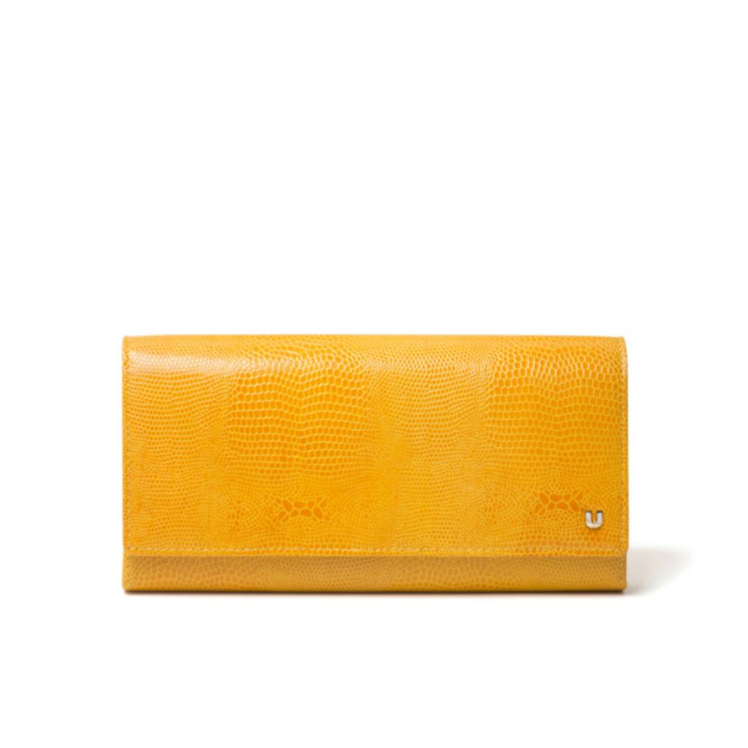 U by ungaro ピエッツ ダブルファスナー長財布 イエロー