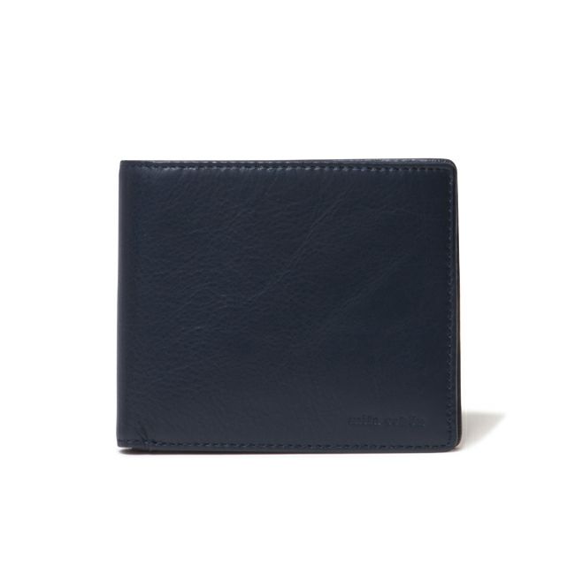 mila schon CALF LEATHER カード付き二つ折り財布 ネイビー