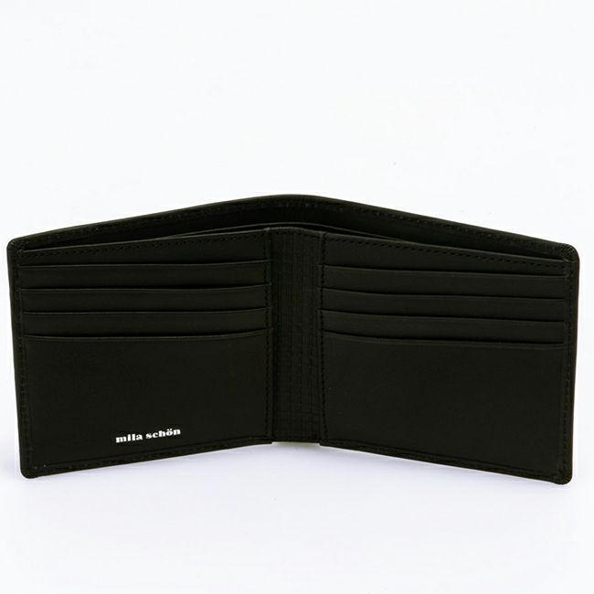 mila schon CALF LEATHER カード付き二つ折り財布 ブラック