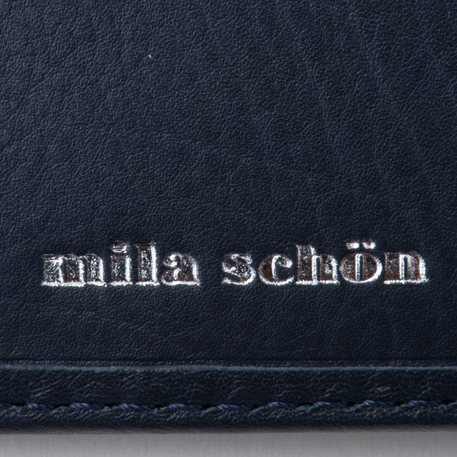 mila schon CALF LEATHER カード付き二つ折り財布 ネイビー