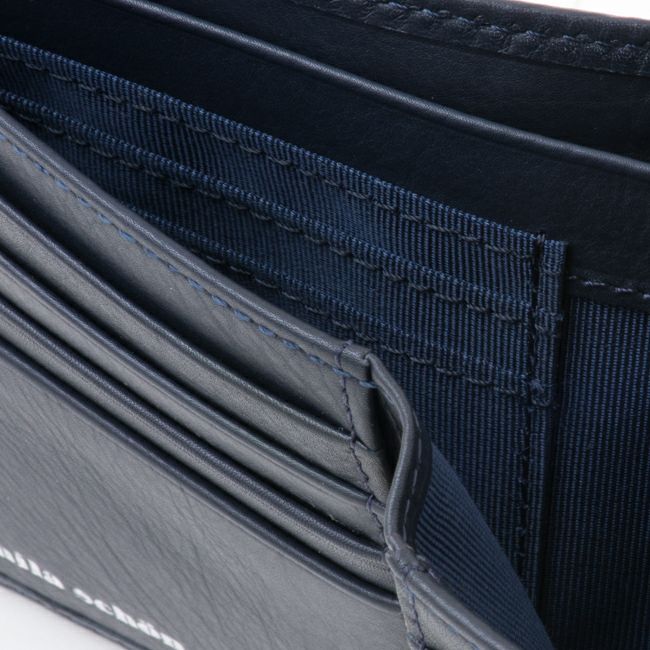mila schon CALF LEATHER カード付き二つ折り財布 ネイビー
