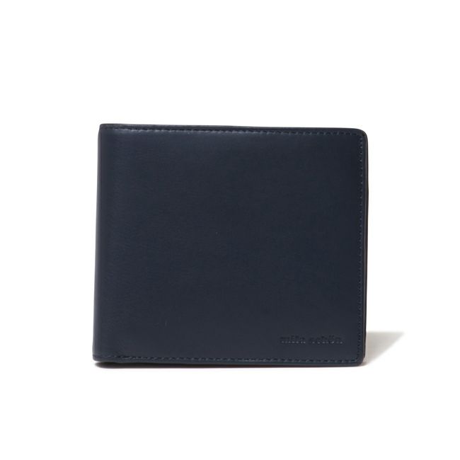 mila schon CALF LEATHER 小銭入付き二つ折り財布 ネイビー