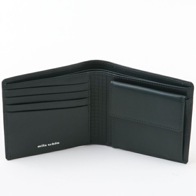 mila schon CALF LEATHER 小銭入付き二つ折り財布