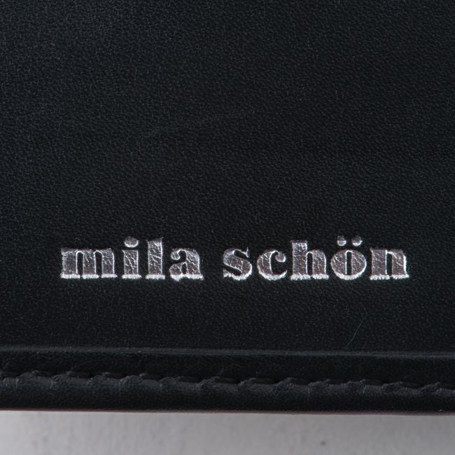 mila schon CALF LEATHER 中ベラ付二つ折り財布