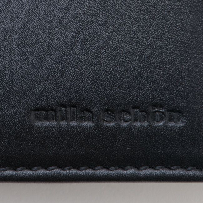 mila schon CALF LEATHER 中ベラ付二つ折り財布 ブラック