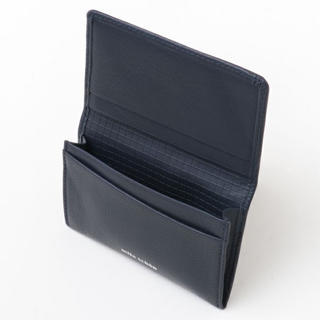 mila schon CALF LEATHER 名刺入れネイビー
