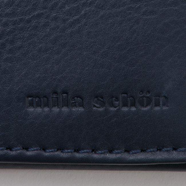 mila schon CALF LEATHER 名刺入れネイビー