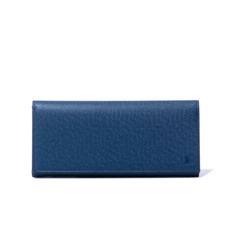 LANVIN COLLECTION couleur du vin かぶせ型長財布 ブルー