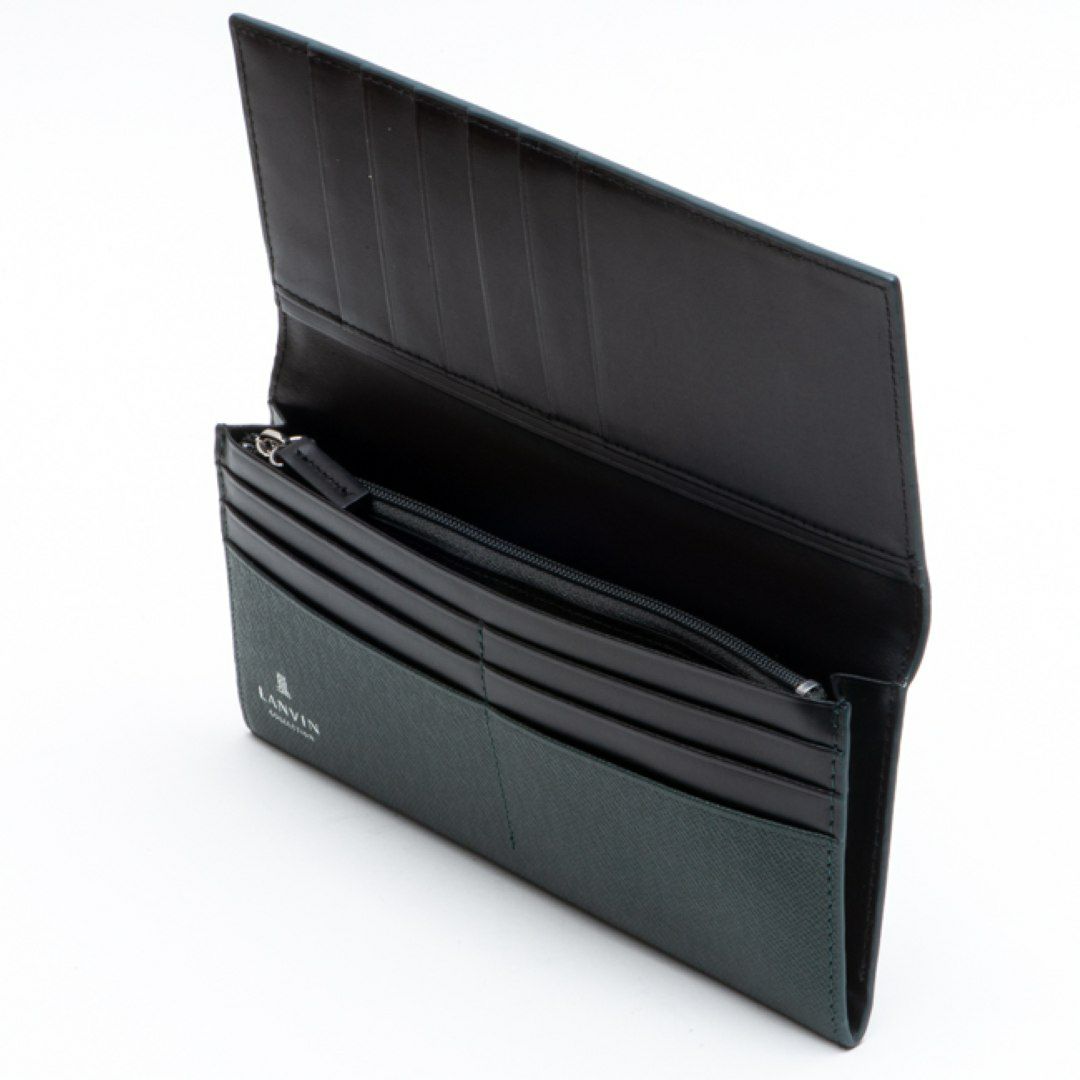 LANVIN COLLECTION couleur du vin かぶせ型長財布 グリーン