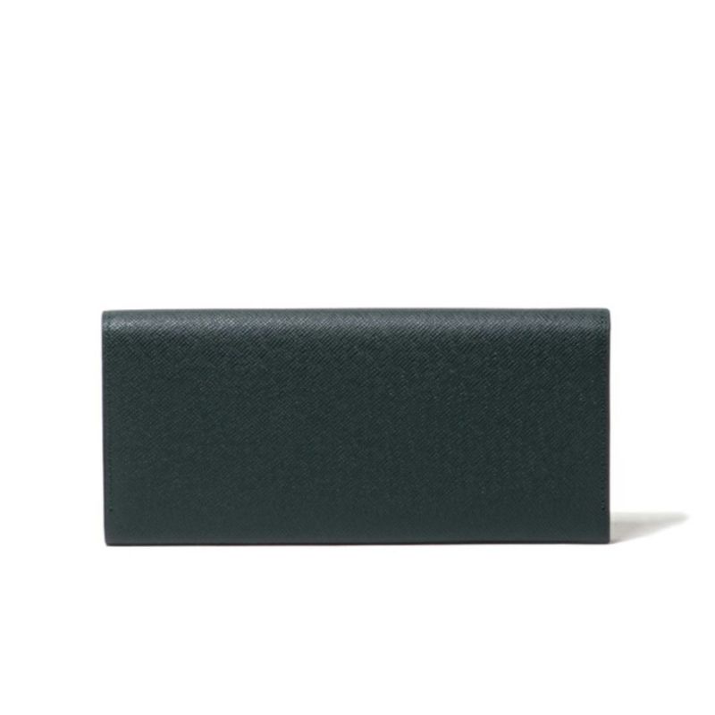 LANVIN COLLECTION couleur du vin かぶせ型長財布 グリーン