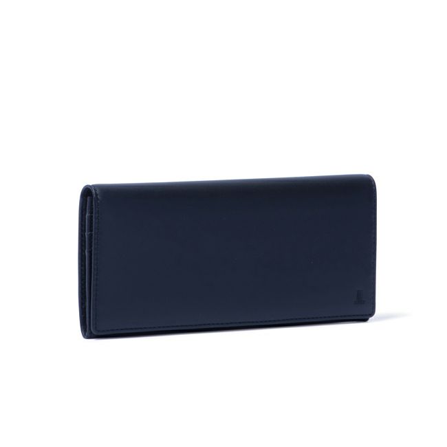 LANVIN COLLECTION EMBOSS COMBINATION かぶせ型長財布 ブラック