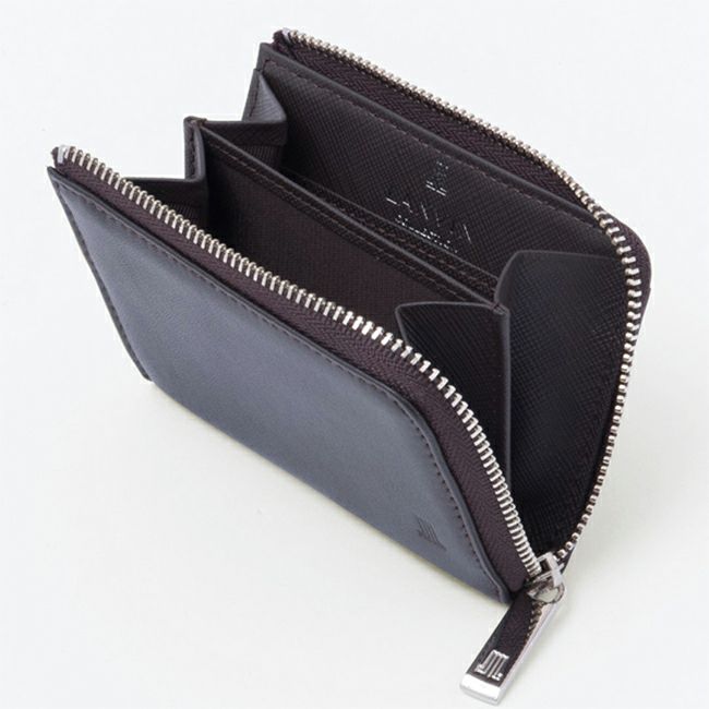 LANVIN COLLECTION EMBOSS COMBINATION L字ファスナー型小銭入れ チョコ