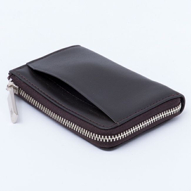 LANVIN COLLECTION EMBOSS COMBINATION L字ファスナー型小銭入れ チョコ