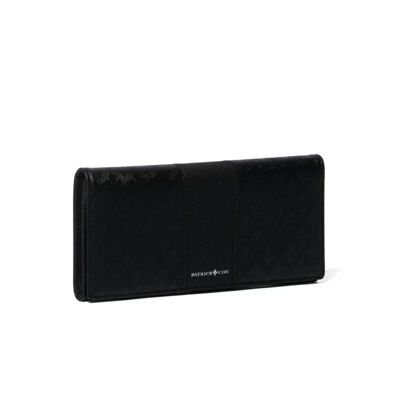 PATRICK COX ニューキングス かぶせ型長財布 ブラック