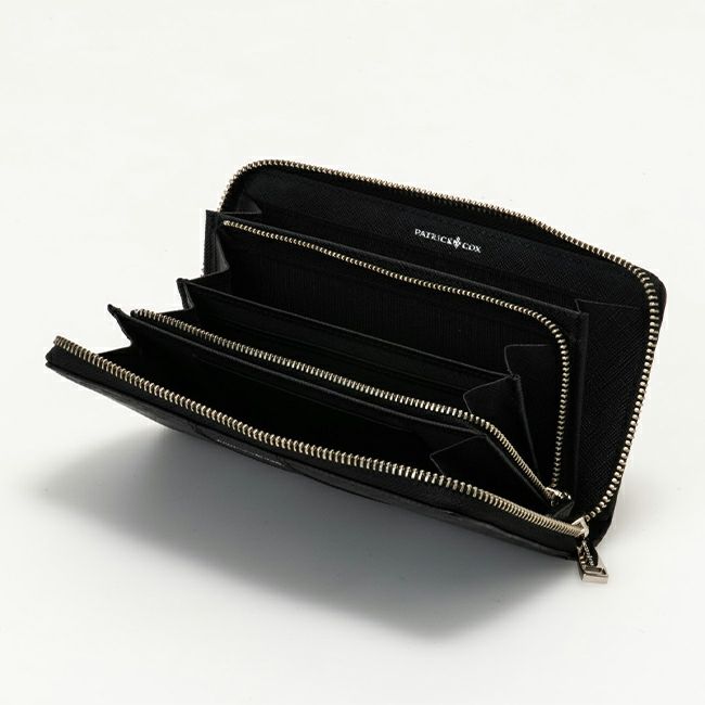 PATRICK COX ニューキングス ラウンドファスナー長財布 ブラック