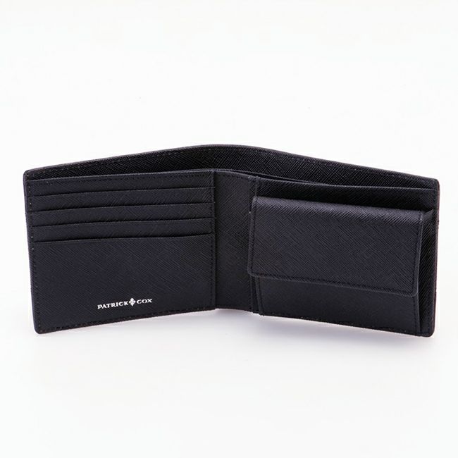 PATRICK COXニューキングス 小銭入れ付き折り財布 ブラック