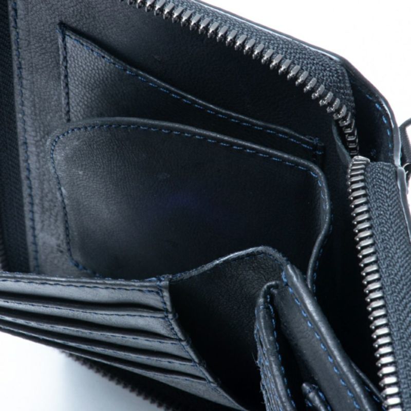 NOMADOI アラバマ ミドルラウンド折り財布 ブラック