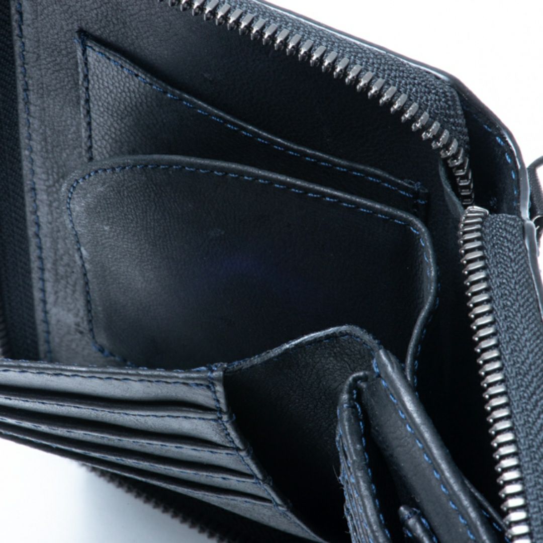 NOMADOI アラバマ ミドルラウンド折り財布 ブラック