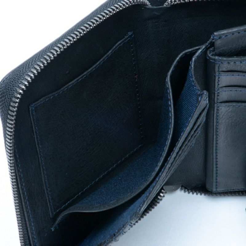 NOMADOI アラバマ ミドルラウンド折り財布 ブラック