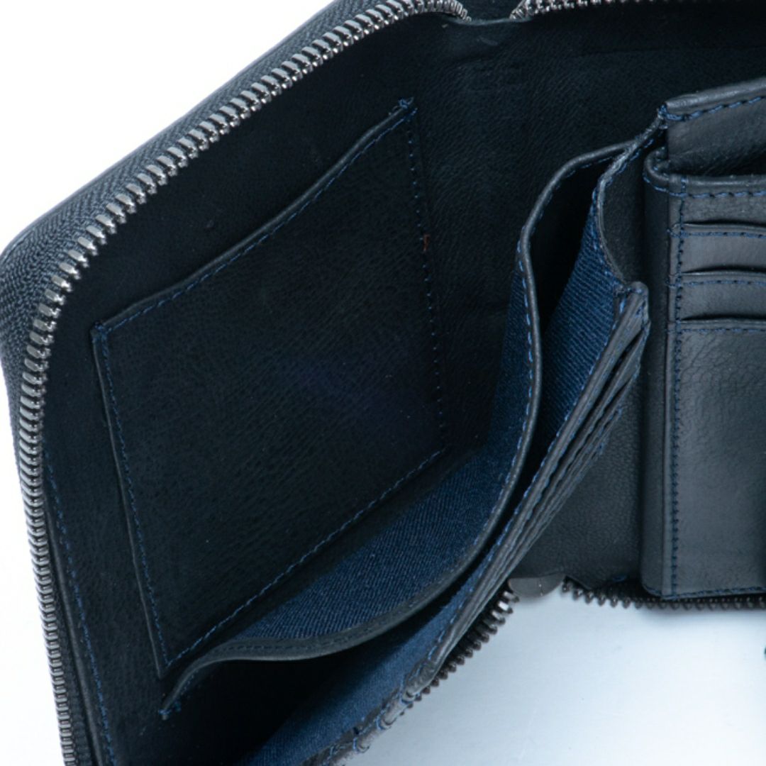 NOMADOI アラバマ ミドルラウンド折り財布 ブラック