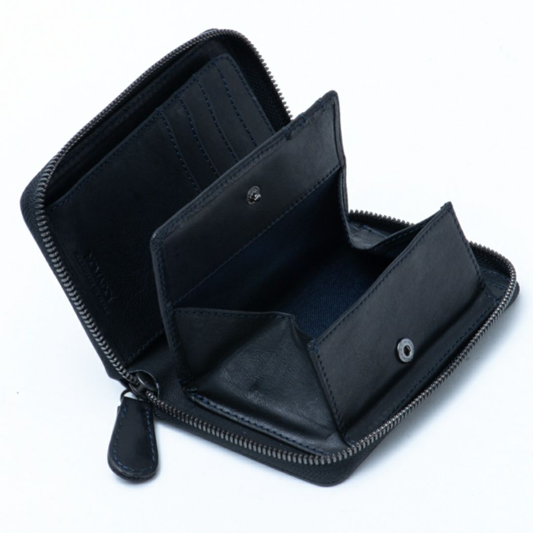 NOMADOI アラバマ ミドルラウンド折り財布 ブラック