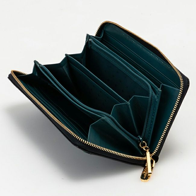  U by ungaro ソフィア ラウンドファスナー長財布 ネイビー