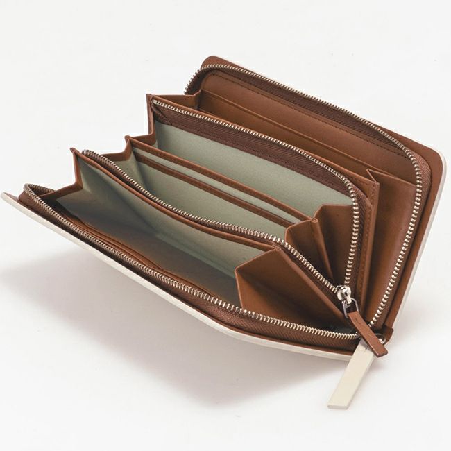 MARGARET HOWELL idea ベンジャミン ラウンドファスナー長財布 オフホワイト