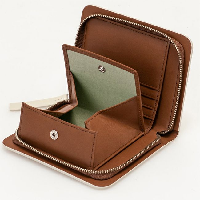 MARGARET HOWELL idea ベンジャミン ラウンドファスナー折り財布（A） オフホワイト