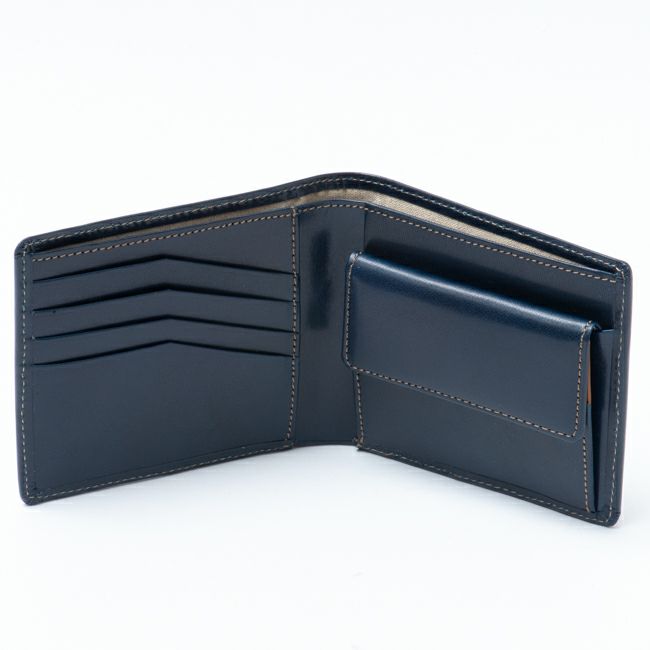 MARGARET HOWELL idea エージングエフェクト 折り財布 ブルー