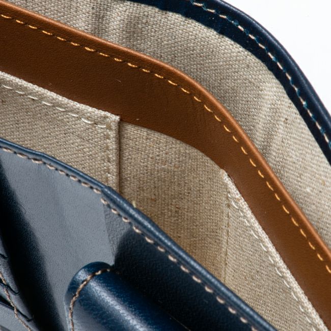 MARGARET HOWELL idea エージングエフェクト 折り財布 ブルー