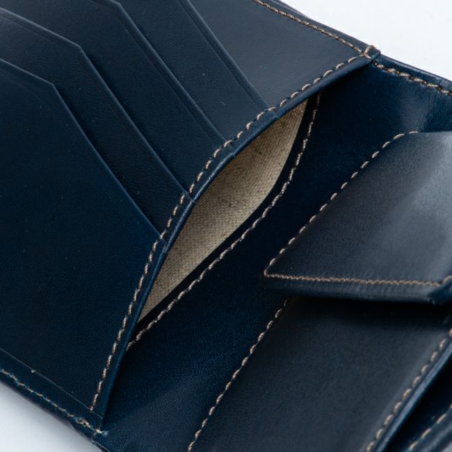 MARGARET HOWELL idea エージングエフェクト 折り財布 ブルー