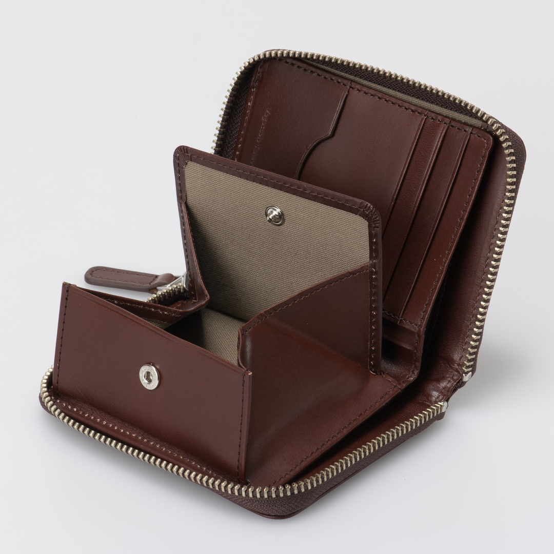 MARGARET HOWELL idea ナチュラルタンニング ラウンドファスナー縦型折り財布