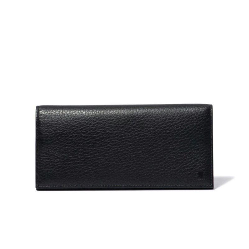 LANVIN COLLECTION DEER SKIN かぶせ型長財布 ブラック