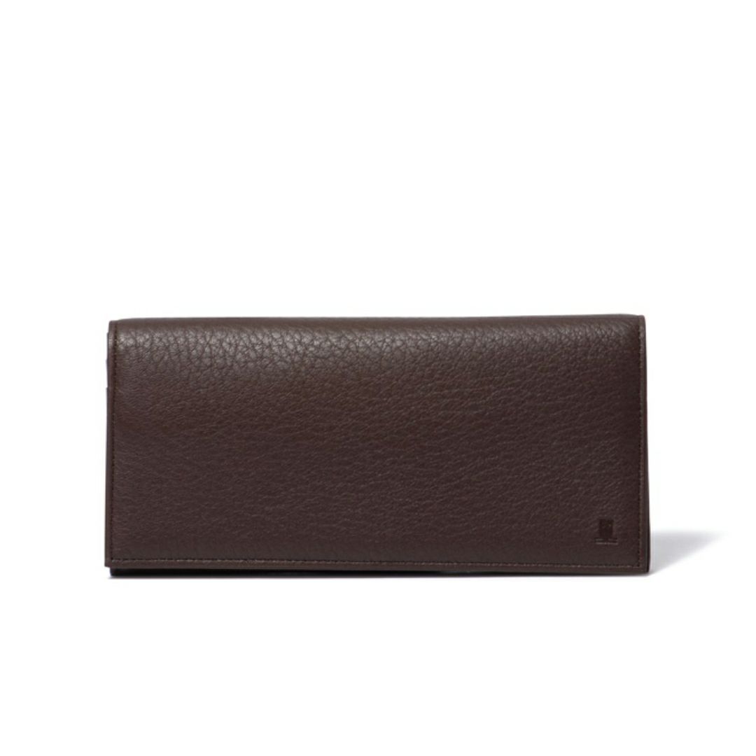 LANVIN COLLECTION DEER SKIN かぶせ型長財布 チョコ