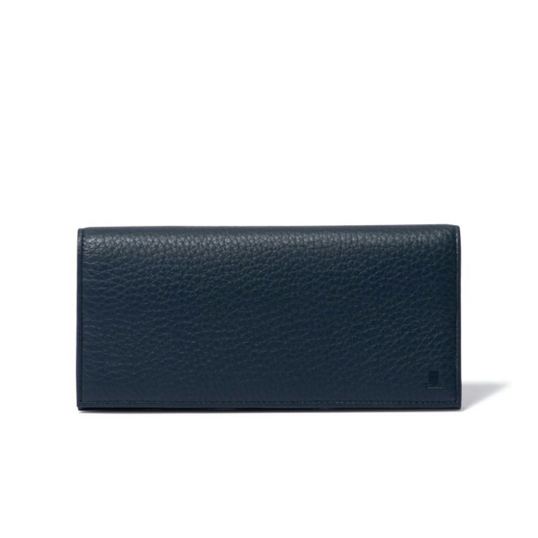 LANVIN COLLECTION DEER SKIN かぶせ型長財布 ネイビー