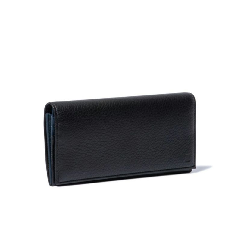 LANVIN COLLECTION DEER SKIN かぶせ型長財布 ブラック