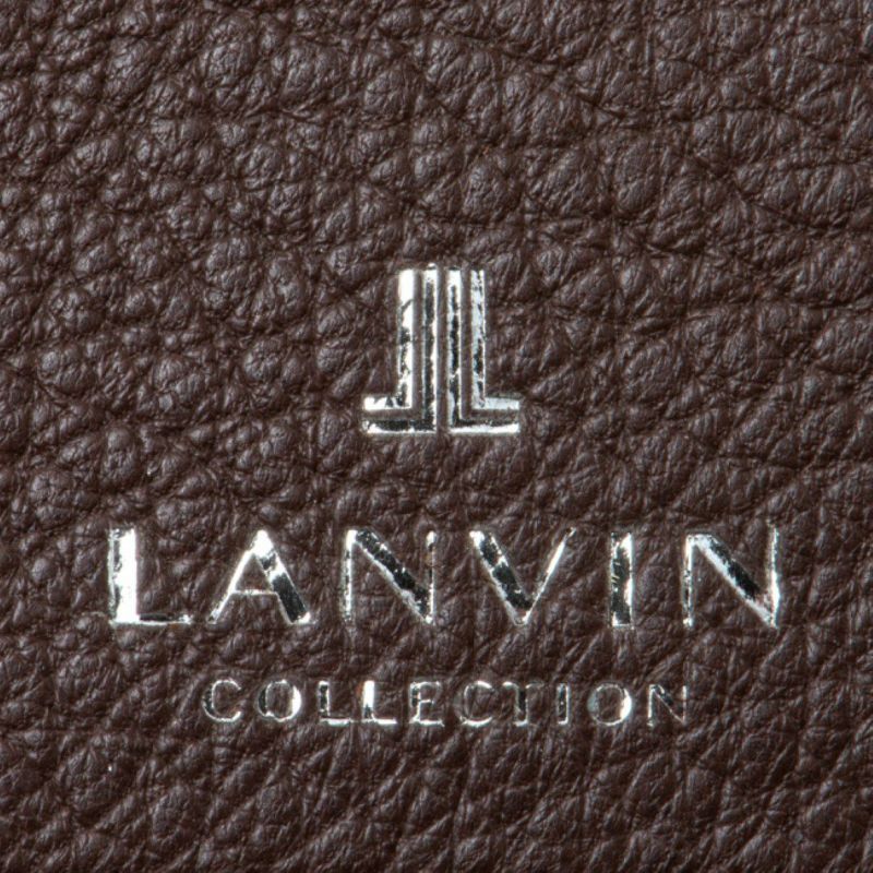 LANVIN COLLECTION DEER SKIN 小銭入れ付き二つ折り財布 チョコ