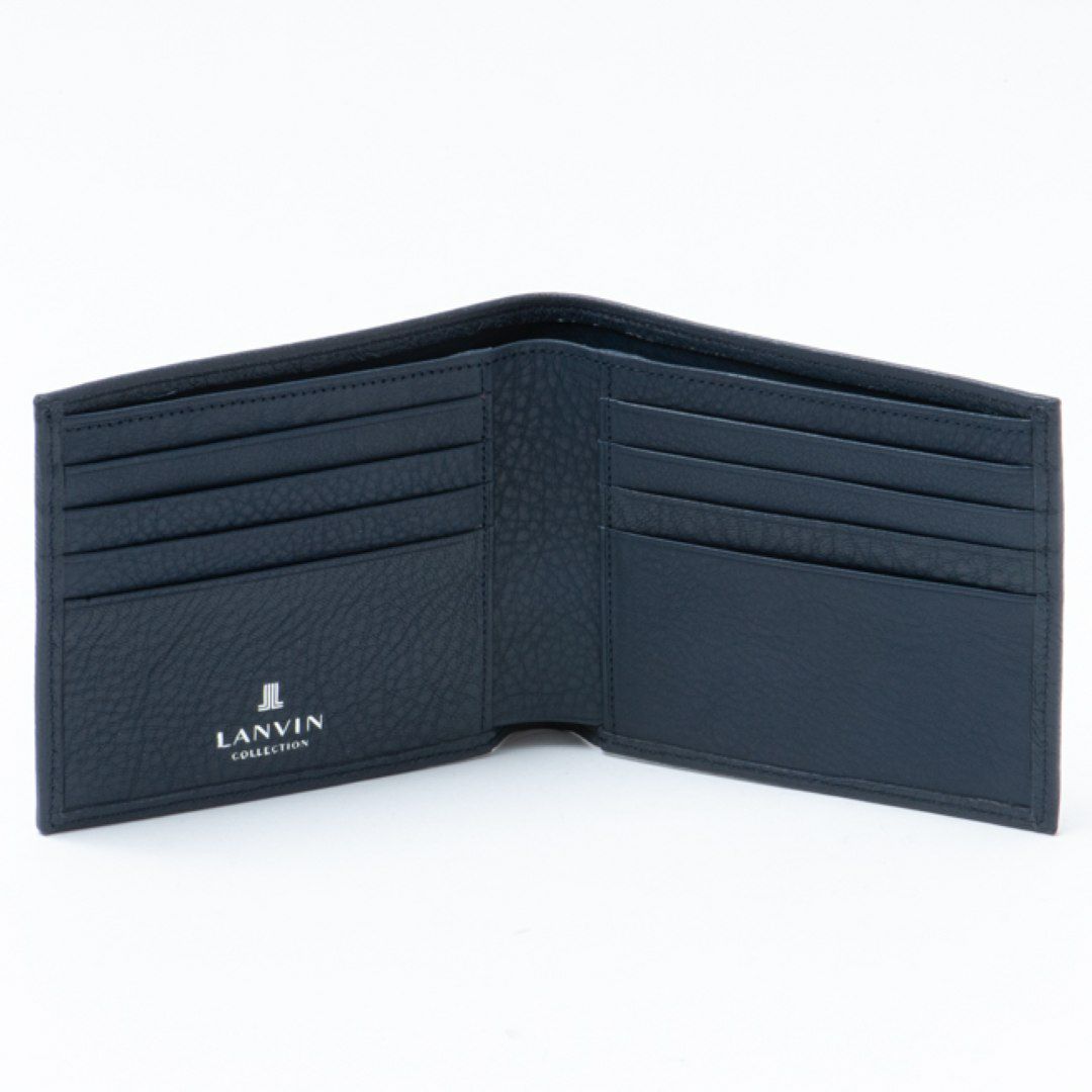 LANVIN COLLECTION DEER SKIN 二つ折り財布 ネイビー