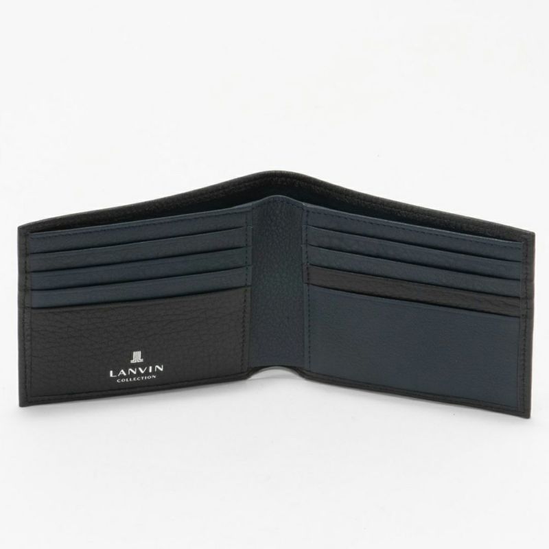 LANVIN COLLECTION DEER SKIN 二つ折り財布 ブラック