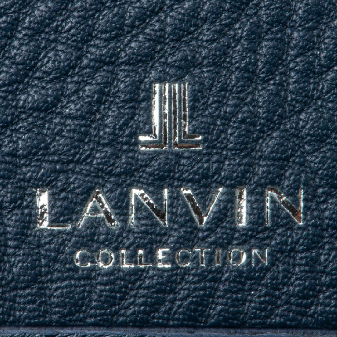 LANVIN COLLECTION DEER SKIN 二つ折り財布 ネイビー