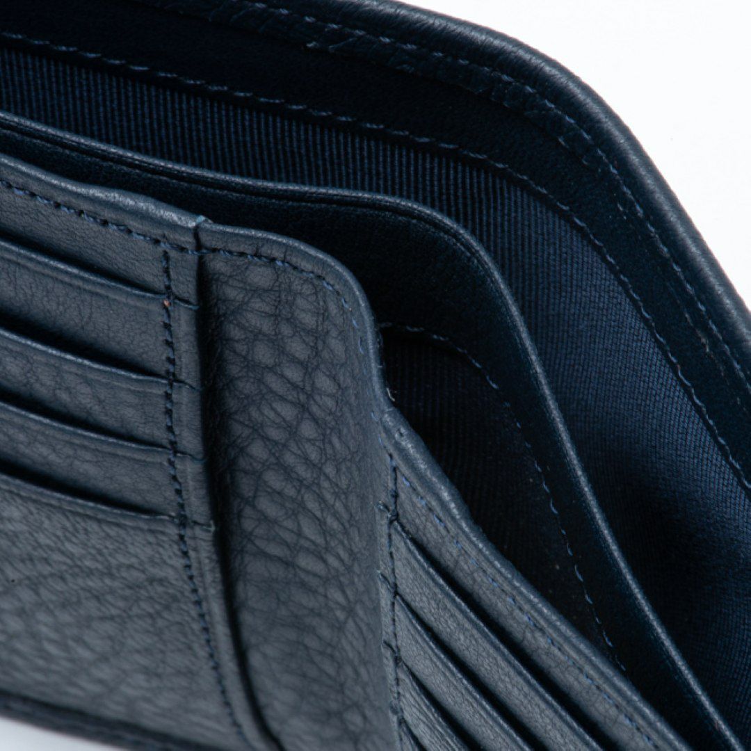 LANVIN COLLECTION DEER SKIN 二つ折り財布 ネイビー