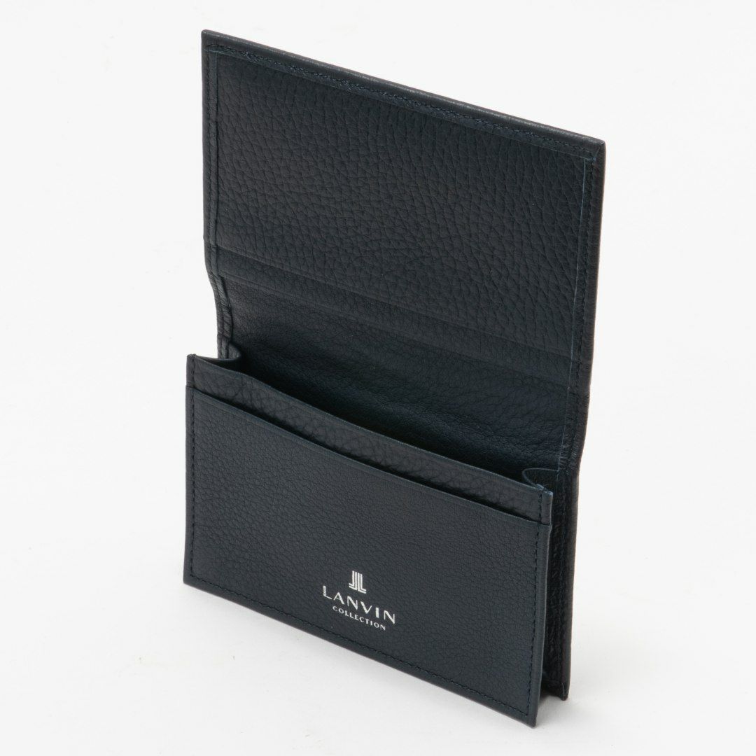 LANVIN COLLECTION DEER SKIN 名刺入れ ネイビー