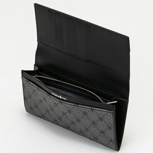 PATRICK COX プレイドキングス ファスナー付き長財布 グレー