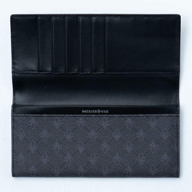 PATRICK COX プレイドキングス ファスナー付き長財布 ブラック